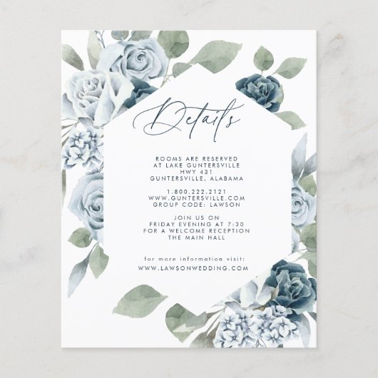 Dusty Blue Details Card (Vorderseite)