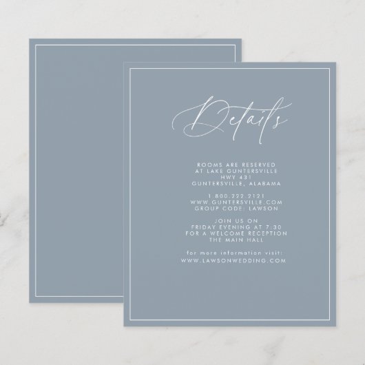 Dusty Blue Details Card (Vorne/Hinten)
