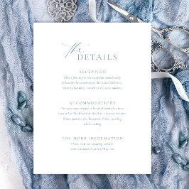 Dusty Blue Details Wedding Card RSVP Karte