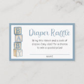Dusty Blue Diaper Raffle Card | Baby Shower Insert (Vorderseite)