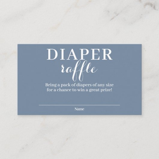 Dusty Blue Diaper Raffle Enclosure Card Begleitkarte (Vorderseite)