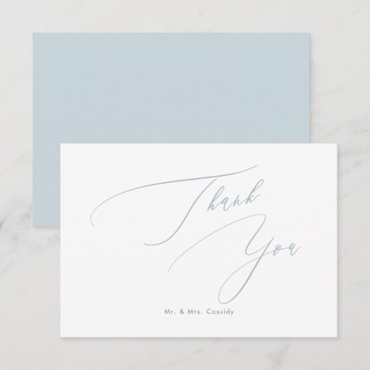 Dusty Blue DIY-Farben Luxe Script Danke (Vorne/Hinten)