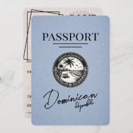 Dusty Blue Dominican Republic Passport Save The Date