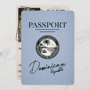 Dusty Blue Dominican Republic Passport Save The Date