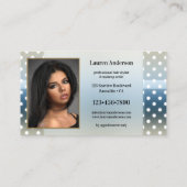 Dusty Blue Dots Ihre Fotos Showcase Hair Stylist Visitenkarte (Rückseite)