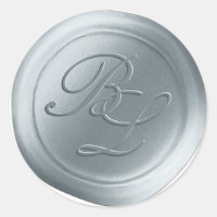 Dusty Blue Double Monogram Imitate Wachse Siegel S