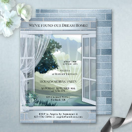 Dusty Blue Dream Zuhause Housewarming Einladung