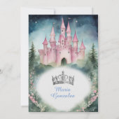 Dusty Blue Dress Green Forest 15 Anos Mis Quince Einladung (Rückseite)