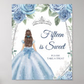 Dusty Blue Dress Quinceañera Cards & Geschenke Poster (Vorne)
