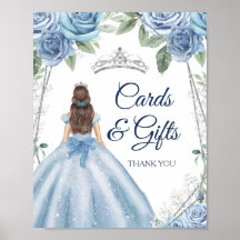 Dusty Blue Dress Quinceañera Cards & Geschenke