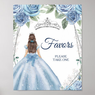 Dusty Blue Dress Quinceañera Favorits Poster