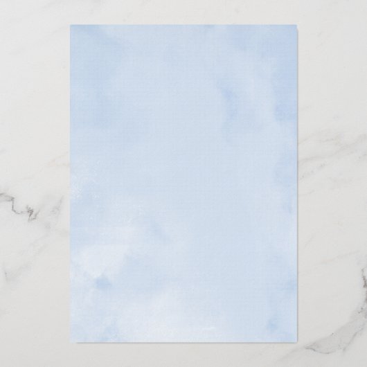 Dusty Blue Dress Quinceanera Folieneinladung (Rückseite)