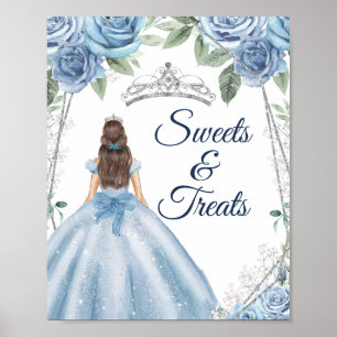 Dusty Blue Dress Quinceañera Süße Leckereien unter Poster