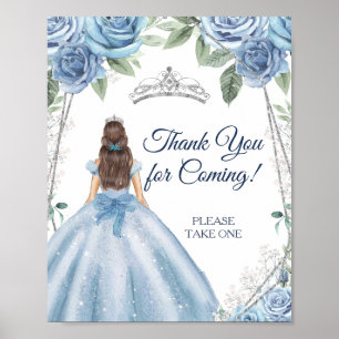 Dusty Blue Dress Quinceañera Vielen Dank, dass Sie Poster