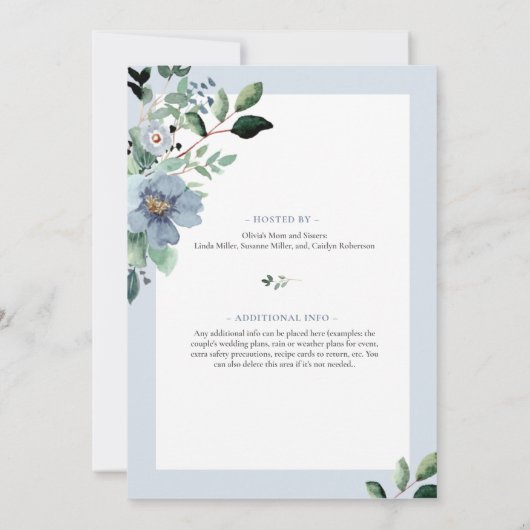 Dusty Blue Drive by Bridal Dusche Einladung (Rückseite)