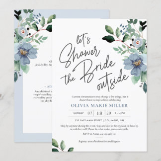 Dusty Blue Drive by Bridal Dusche Einladung