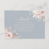 Dusty Blue Dusty Rose Blush Ivory Wedding Details Begleitkarte (Vorderseite)
