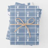 Dusty Blue Eid Adha Mubarak Kaaba Sheep Pattern Geschenkpapier Set (Beispiel)