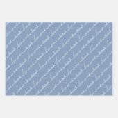 Dusty Blue Eid Mubarak Bilingual Geschenkpapier Set (Vorderseite 2)