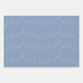 Dusty Blue Eid Mubarak Masjid Muster Design Geschenkpapier Set (Vorderseite 3)