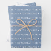 Dusty Blue Eid Mubarak Masjid Muster Design Geschenkpapier Set (Beispiel)