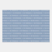 Dusty Blue Eid Mubarak Masjid Muster Design Geschenkpapier Set (Vorderseite)