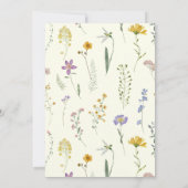 Dusty Blue eine kleine Wildblume Babydusche Einladung (Rückseite)