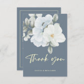 Dusty Blue Einfach Elegante Blumenzwiebeln Dankeskarte (Vorne/Hinten)