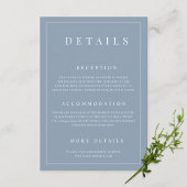 Dusty Blue einfache formelle Hochzeitdetails Begleitkarte