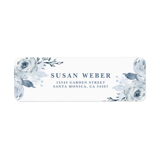 Dusty Blue Einladungslabel (Vorne)