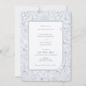 Dusty Blue Elegance Einladung (Vorderseite)