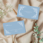 Dusty Blue Elegant Blank Tischnummer Platzkarte