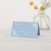Dusty Blue Elegant Blank Tischnummer Platzkarte (Vorderseite)