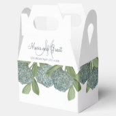 Dusty Blue Elegant Blue Floral Custom Wedding Geschenkschachtel (Geöffnet)