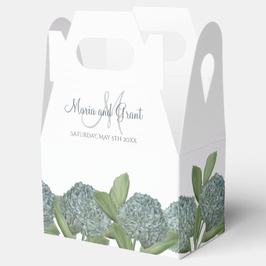 Dusty Blue Elegant Blue Floral Custom Wedding Geschenkschachtel (Geöffnet)