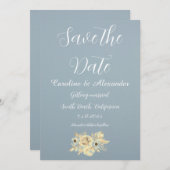 Dusty Blue Elegant Boho Einfache Extravagante Hoch Save The Date (Vorne/Hinten)