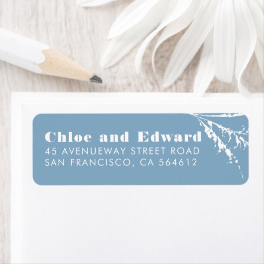 Dusty Blue Elegant Boho Minimalistisch Label (Insitu)