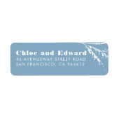 Dusty Blue Elegant Boho Minimalistisch Label (Vorne)