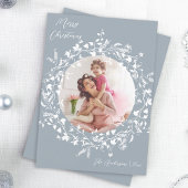 Dusty Blue Elegant Boho Wildblume Weihnachten