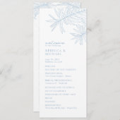 Dusty Blue Elegant Botanical Wedding Program (Vorne/Hinten)