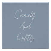 Dusty Blue Elegant Brautparty Wedding Classy Poster (Vorderseite)