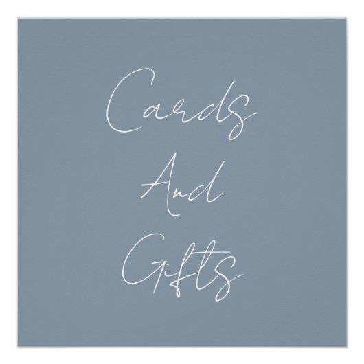 Dusty Blue Elegant Brautparty Wedding Classy Poster (Vorderseite)