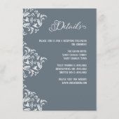 Dusty Blue Elegant Calligraphy Wedding Details Begleitkarte (Vorderseite)