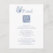 Dusty Blue Elegant Calligraphy Wedding Details Begleitkarte (Vorderseite)
