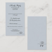 Dusty Blue Elegant Calligraphy Wedding RSVP Card Visitenkarte (Vorne/Hinten)
