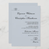 Dusty Blue Elegant Chic Calligraphy Wedding Einladung (Vorne/Hinten)