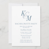 Dusty Blue Elegant Classic Junggeselinnen-Abschied Einladung (Vorderseite)