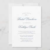 Dusty Blue Elegant Classic Script Bridal Luncheon Einladung (Vorderseite)