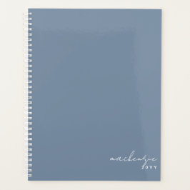 Dusty Blue Elegant Einfach Minimalistisch Planer
