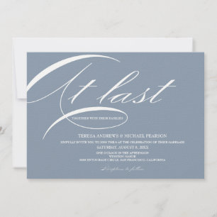Dusty Blue Elegant endlich kalligraphische Hochzei Einladung